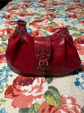 St. John's Bay Red Studded Shoulder Hobo Bag